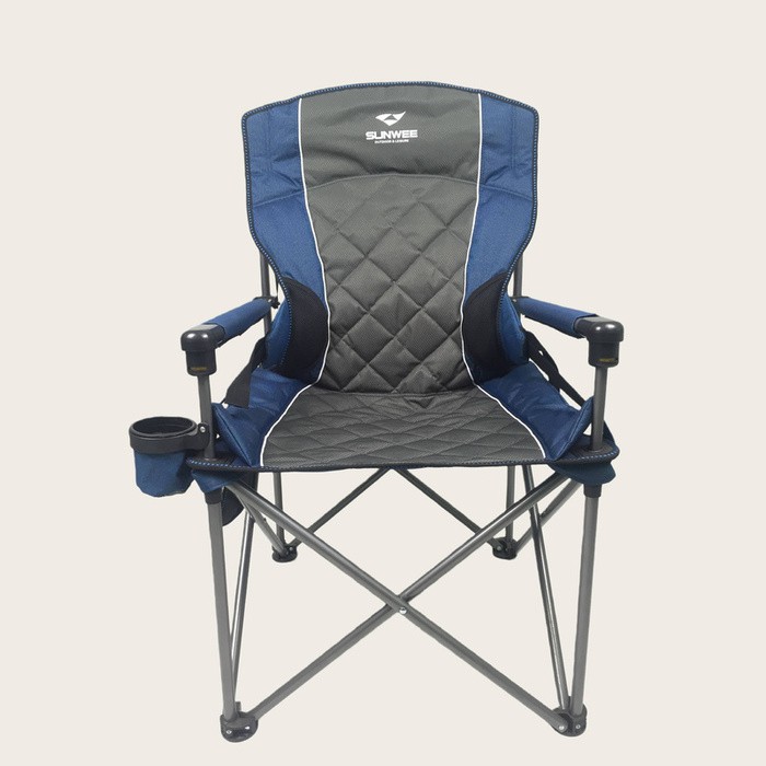 Solid Armrests Camping Chair With Button Lock